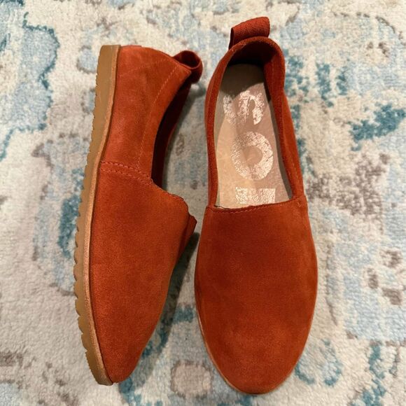 Sorel Ella Orange Suede Slip-On Loafers Size 6 - Picture 1 of 9